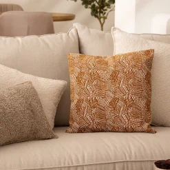 Housse de coussin Jeni chenille marron 40x40cm - Atmosphera