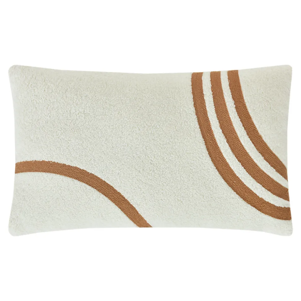 Housse de coussin Noida imprimé géométrique blanc cassé, terracotta l.50 x H.30cm GoodHome
