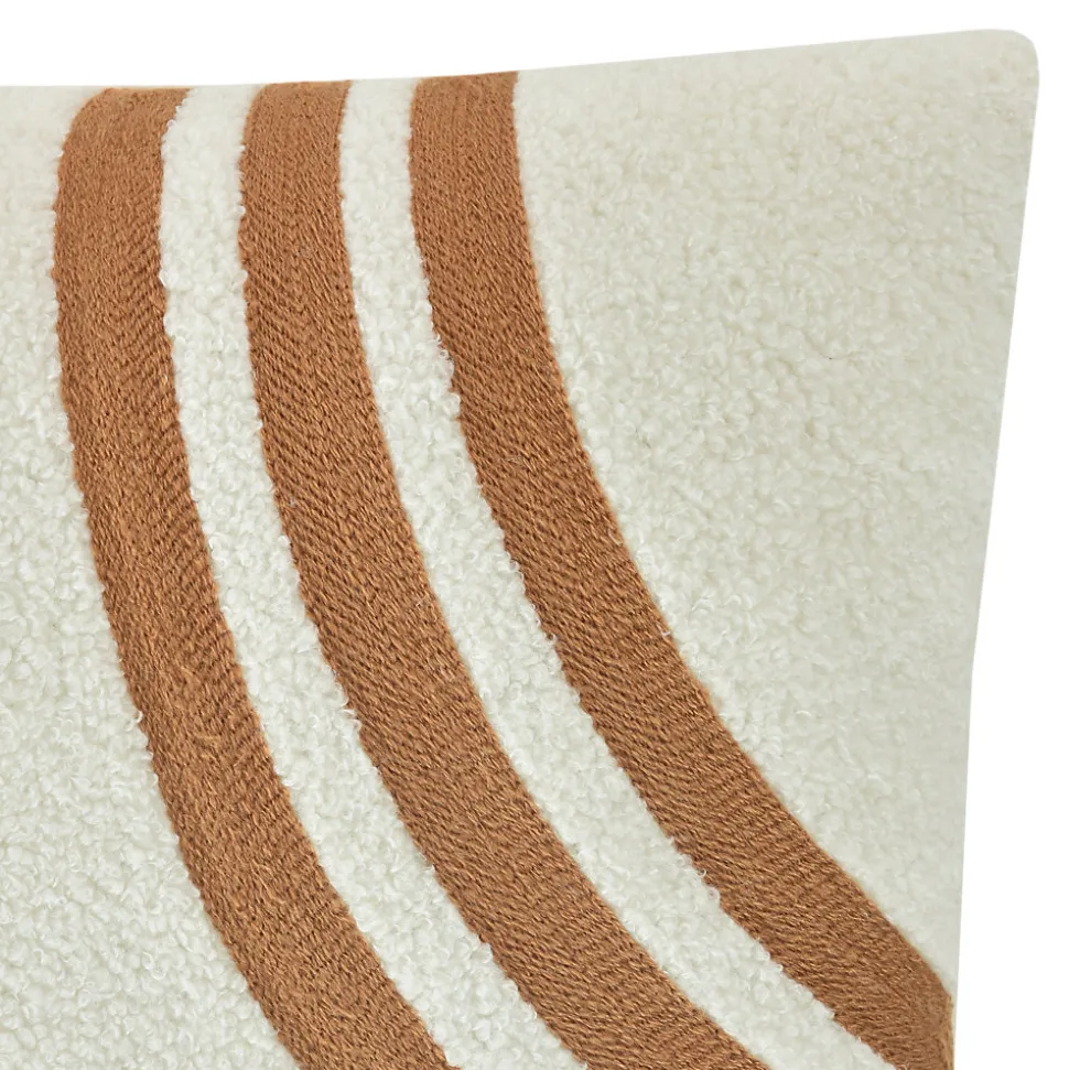 Housse de coussin Noida imprimé géométrique blanc cassé, terracotta l.50 x H.30cm GoodHome