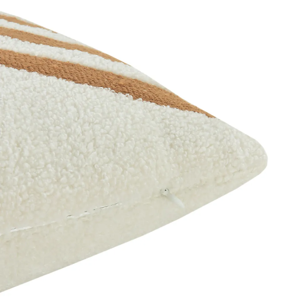 Housse de coussin Noida imprimé géométrique blanc cassé, terracotta l.50 x H.30cm GoodHome