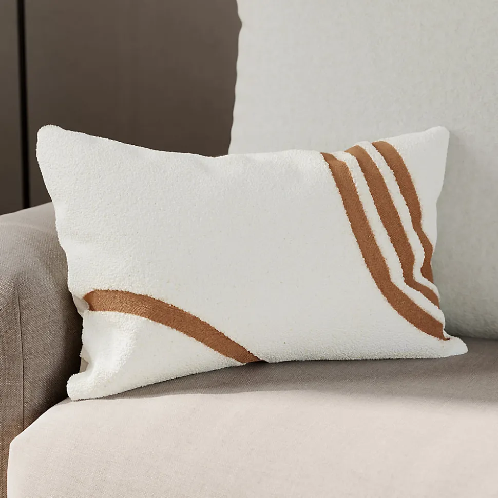 Housse de coussin Noida imprimé géométrique blanc cassé, terracotta l.50 x H.30cm GoodHome