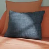 Housse de coussin Novan bleu marine l.60 x H.40cm GoodHome