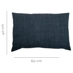 Housse de coussin Novan bleu marine l.60 x H.40cm GoodHome