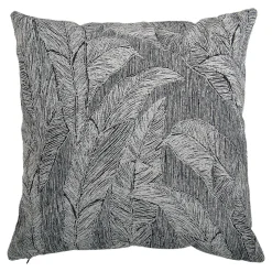 Housse de coussin Patan feuillage noir l.45 x H.45cm GoodHome