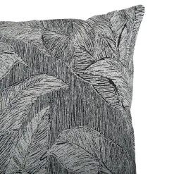 Housse de coussin Patan feuillage noir l.45 x H.45cm GoodHome