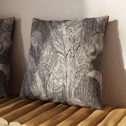 Housse de coussin Patan feuillage noir l.45 x H.45cm GoodHome