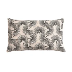 Housse de coussin pissenlit noir et blanc L.50 x l.30cm Deko & Co