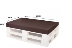 Housse de coussin pour palette de dimensions 120x50x10cm housse de coussin avec fermeture éclair taie d'oreiller marron