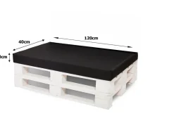 Housse de coussin pour palette de dimensions 120x60x10cm housse de coussin avec fermeture éclair taie d'oreiller noir