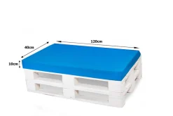 Housse de coussin pour palette de dimensions 120x80x10cm housse de coussin protection avec fermeture éclair taie d'oreiller bleu