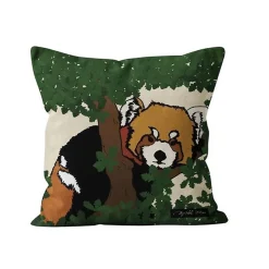 Housse de coussin Safari Panda Roux 40x40 cm