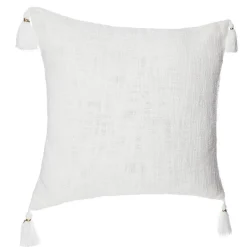 Housse de coussin Slub - coton - blanc - 40x40 cm - Atmosphera