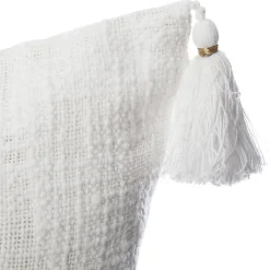 Housse de coussin Slub - coton - blanc - 40x40 cm - Atmosphera