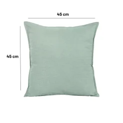 Housse de coussin uni bleu céladon L.45 x l.45cm