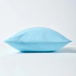 Housse de coussin uni bleu clair, 60 x 60 cm - HOMESCAPES