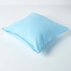Housse de coussin uni bleu clair, 60 x 60 cm - HOMESCAPES