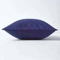 Housse de coussin uni bleu marine, 60 x 60 cm - HOMESCAPES