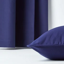 Housse de coussin uni bleu marine, 60 x 60 cm - HOMESCAPES