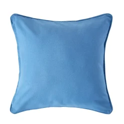 Housse de coussin uni bleu foncé, 60 x 60 cm - HOMESCAPES