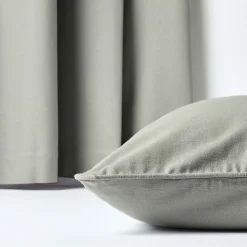 Housse de coussin uni gris, 30 x 30 cm - HOMESCAPES