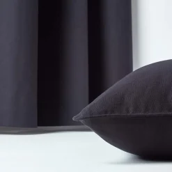 Housse de coussin uni noir, 30 x 50 cm - HOMESCAPES
