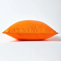Housse de coussin uni orange, 60 x 60 cm - HOMESCAPES