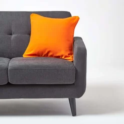 Housse de coussin uni orange, 60 x 60 cm - HOMESCAPES