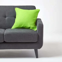 Housse de coussin uni vert, 60 x 60 cm - HOMESCAPES