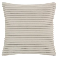Housse de coussin velours cotelé Cuban blanc cassé l.45 x H.45cm GoodHome