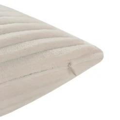Housse de coussin velours cotelé Cuban blanc cassé l.45 x H.45cm GoodHome