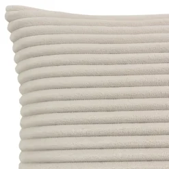 Housse de coussin velours cotelé Cuban blanc cassé l.45 x H.45cm GoodHome