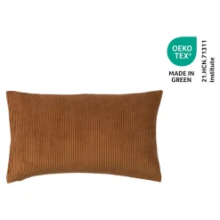 Housse de coussin velours cotelé Akola marron l.50 x H.30cm GoodHome