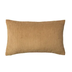 Housse de coussin velours cotelé Akola marron camel l.50 x H.30cm GoodHome