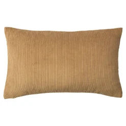 Housse de coussin velours cotelé Akola marron camel l.50 x H.30cm GoodHome
