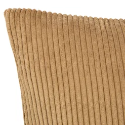 Housse de coussin velours cotelé Akola marron camel l.50 x H.30cm GoodHome