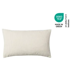 Housse de coussin velours cotelé Akola blanc cassé l.50 x H.30cm GoodHome