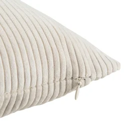 Housse de coussin velours cotelé Akola blanc cassé l.50 x H.30cm GoodHome