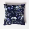 Housse de coussin violet magnolias, 46 x 46 cm - HOMESCAPES