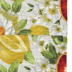 Housse de coussin 45x45 cm GALLINA Agrumes 100% Lin