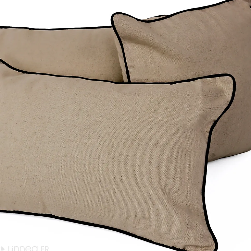 Housse de coussin 45x45 cm MONTSEGUR marron Tourterelle