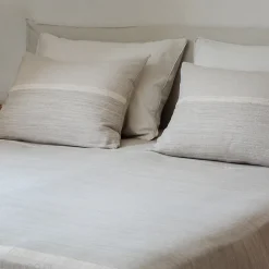 Housse de coussin ZAGORA pur coton 250 g/m² 50x70 cm beige ficelle