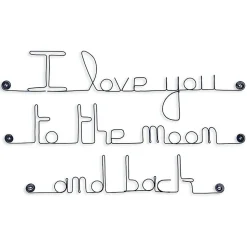 I love you to the moon and back - Sculpture fil de fer 50-60 cm - Bijoux de mur