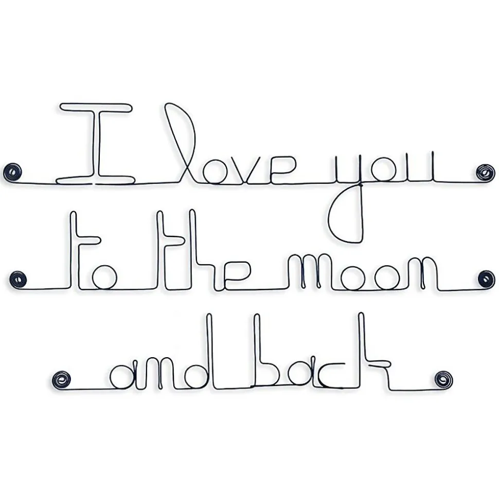 I love you to the moon and back - Sculpture fil de fer 50-60 cm - Bijoux de mur