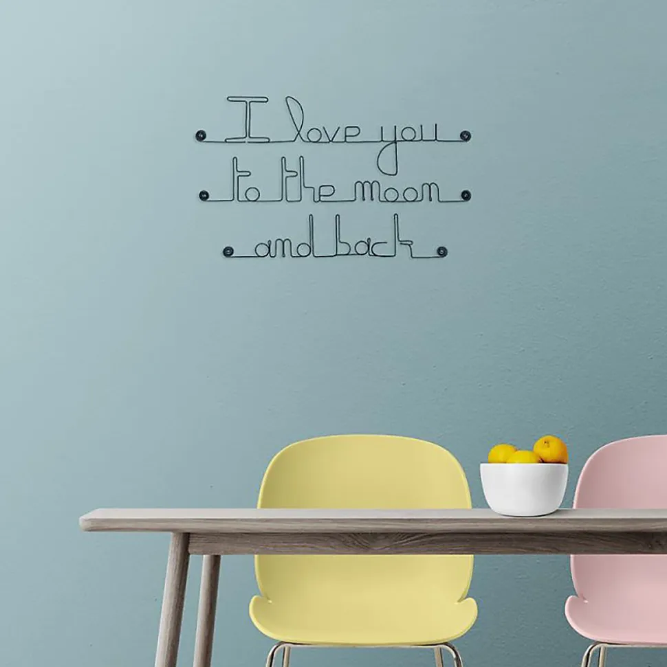 I love you to the moon and back - Sculpture fil de fer 50-60 cm - Bijoux de mur