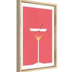 Image encadrée cocktail rouge l.33 x L.43 cm