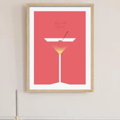 Image encadrée cocktail rouge l.33 x L.43 cm