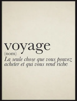 Image encadrée couleur voyage Dada Art orientation portrait l.33 x H.43 x ép.3 cm