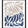 Image encadrée feuilles rose et bleu L.50 x l.40 cm