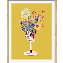 Image encadrée fleurs jaune l.33 x L.43 cm