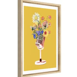 Image encadrée fleurs jaune l.33 x L.43 cm